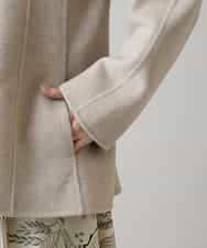 RHJVH02160 HIROKO KOSHINO(ヒロココシノ) ウールカシミヤダブルフェイスショートコート ベージュ
