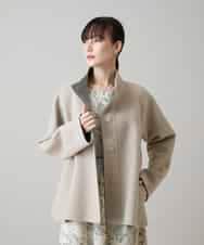RHJVH02160 HIROKO KOSHINO(ヒロココシノ) ウールカシミヤダブルフェイスショートコート ベージュ