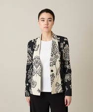 RHJXF78120 HIROKO KOSHINO(ヒロココシノ) ボタニカルモダンジャケット /日本製 アイボリー