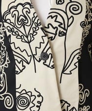 RHJXF78120 HIROKO KOSHINO(ヒロココシノ) ボタニカルモダンジャケット /日本製 アイボリー