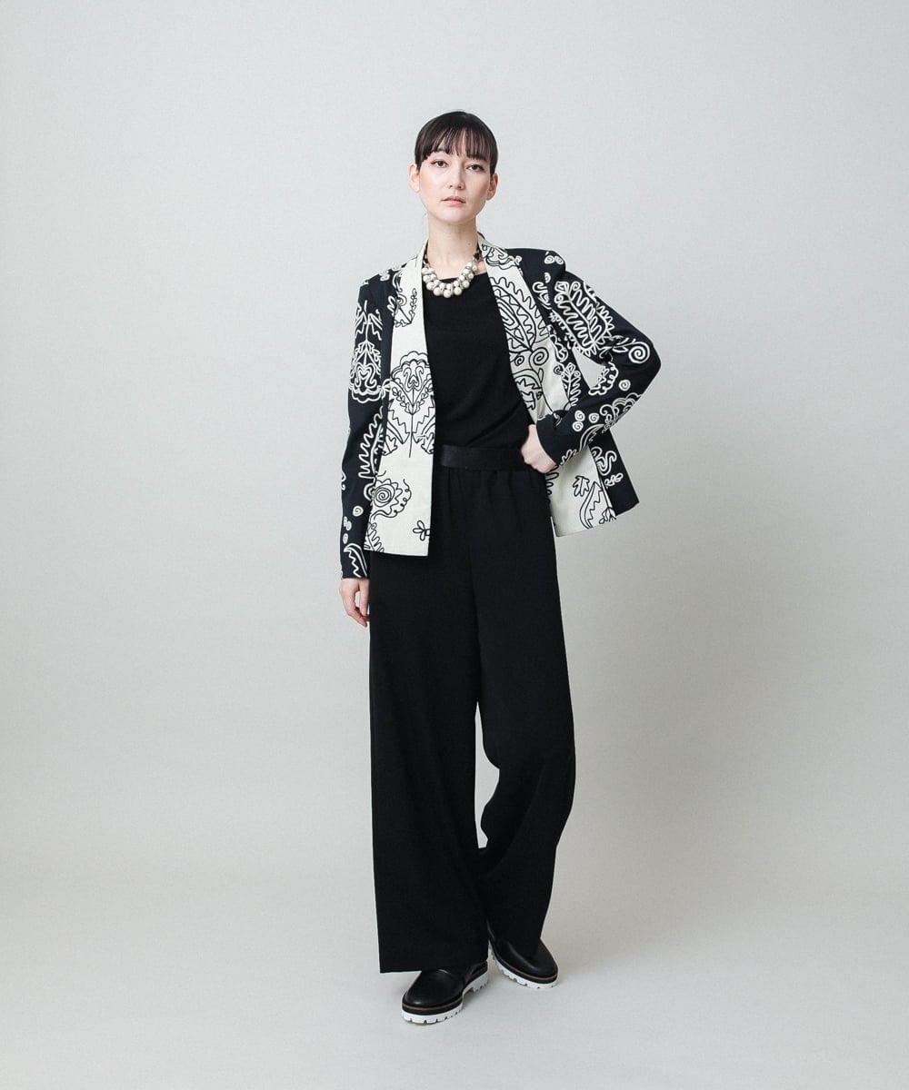 RHJXF78120 HIROKO KOSHINO(ヒロココシノ) ボタニカルモダンジャケット /日本製 アイボリー