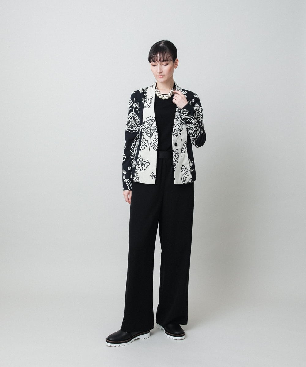 RHJXF78120 HIROKO KOSHINO(ヒロココシノ) ボタニカルモダンジャケット /日本製 アイボリー