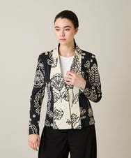 RHJXF78120 HIROKO KOSHINO(ヒロココシノ) ボタニカルモダンジャケット /日本製 アイボリー