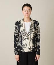 RHJXF78120 HIROKO KOSHINO(ヒロココシノ) ボタニカルモダンジャケット /日本製 アイボリー