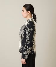 RHJXF78120 HIROKO KOSHINO(ヒロココシノ) ボタニカルモダンジャケット /日本製 アイボリー