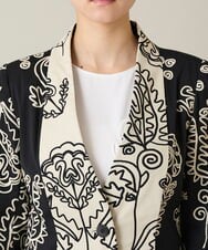 RHJXF78120 HIROKO KOSHINO(ヒロココシノ) ボタニカルモダンジャケット /日本製 アイボリー