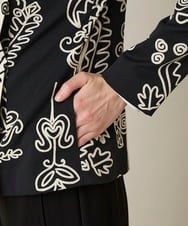 RHJXF78120 HIROKO KOSHINO(ヒロココシノ) ボタニカルモダンジャケット /日本製 アイボリー