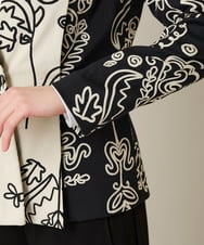 RHJXF78120 HIROKO KOSHINO(ヒロココシノ) ボタニカルモダンジャケット /日本製 アイボリー