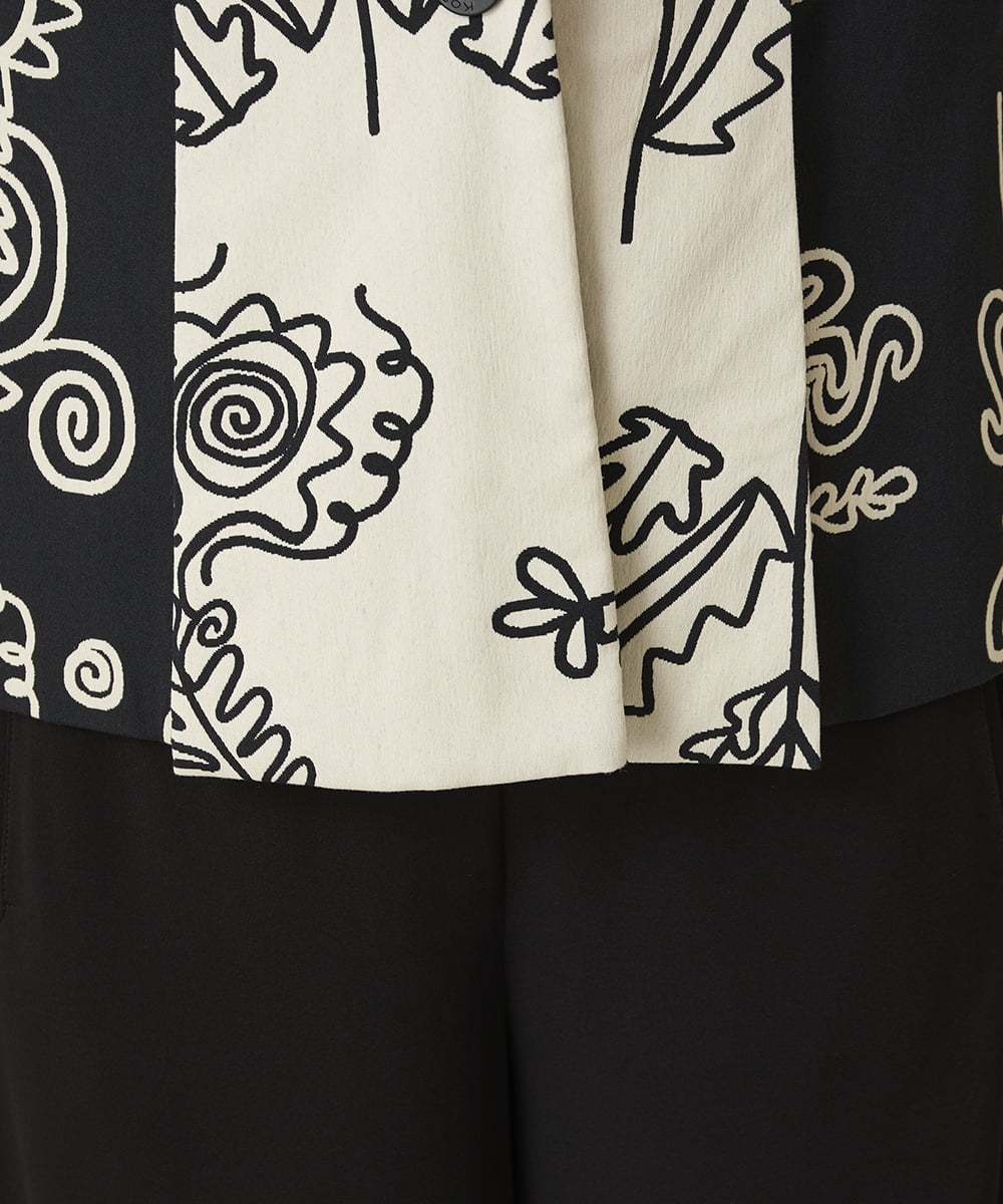 RHJXF78120 HIROKO KOSHINO(ヒロココシノ) ボタニカルモダンジャケット /日本製 アイボリー