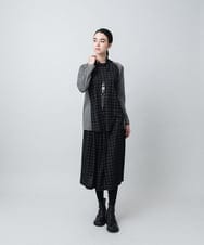 RHKAD02490 HIROKO KOSHINO(ヒロココシノ) ミックスパターンハイネックカットソー/日本製/洗える ダークグレー