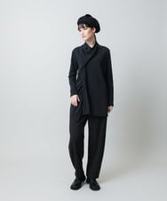 RHKAE11450 HIROKO KOSHINO(ヒロココシノ) アシンメトリードレープデザインチュニック /日本製 ダークグレー