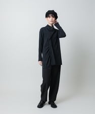 RHKAE11450 HIROKO KOSHINO(ヒロココシノ) アシンメトリードレープデザインカットソー /日本製 ダークグレー