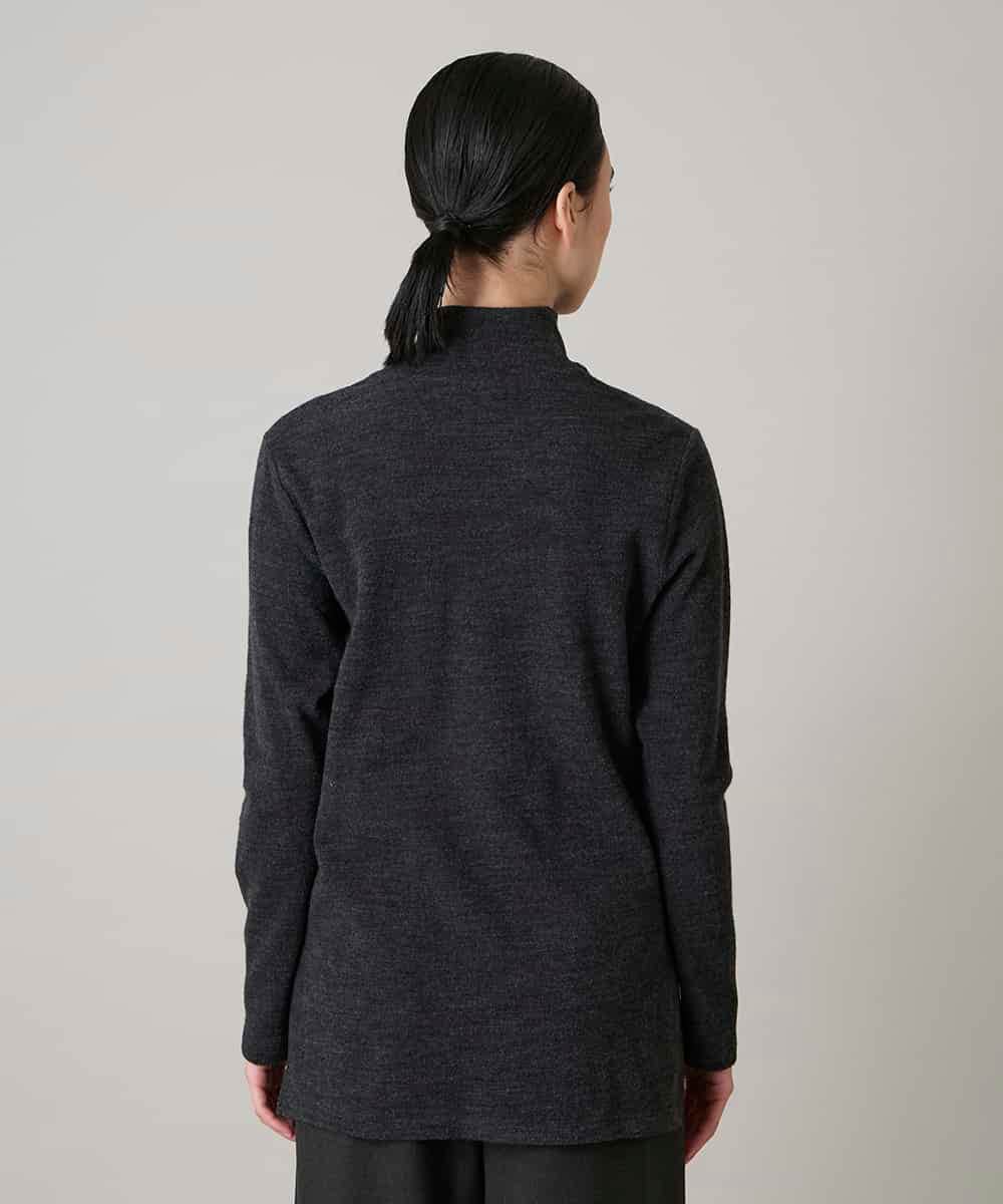 RHKAE11450 HIROKO KOSHINO(ヒロココシノ) アシンメトリードレープデザインチュニック /日本製 ダークグレー