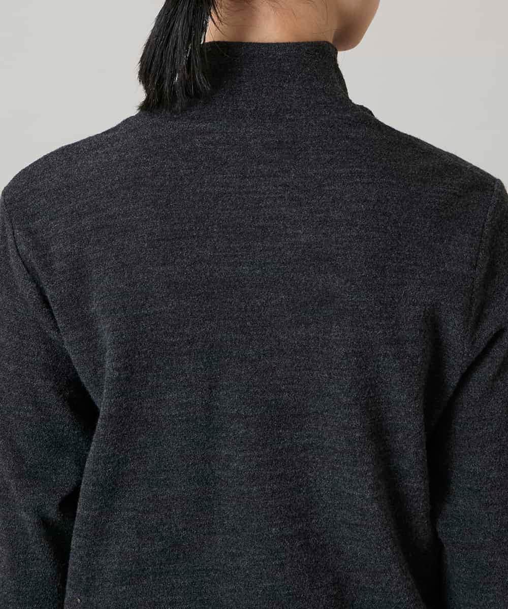 RHKAE11450 HIROKO KOSHINO(ヒロココシノ) アシンメトリードレープデザインチュニック /日本製 ダークグレー