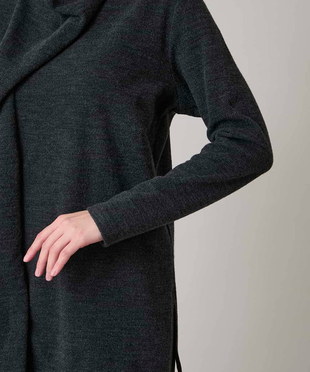 RHKAE11450 HIROKO KOSHINO(ヒロココシノ) アシンメトリードレープデザインチュニック /日本製 ダークグレー