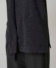 RHKAE11450 HIROKO KOSHINO(ヒロココシノ) アシンメトリードレープデザインチュニック /日本製 ダークグレー