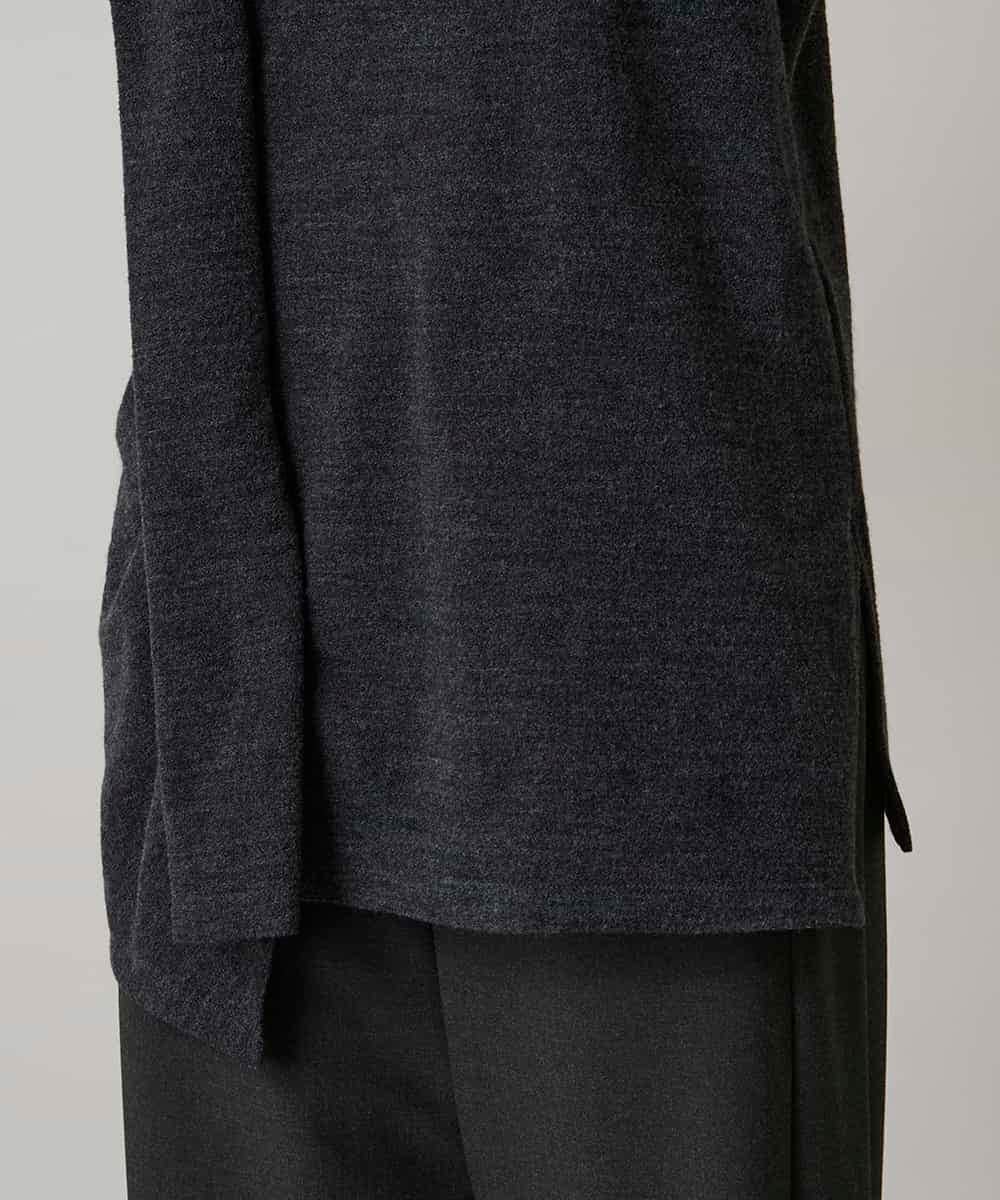 RHKAE11450 HIROKO KOSHINO(ヒロココシノ) アシンメトリードレープデザインチュニック /日本製 ダークグレー