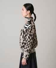 RHKAE14630 HIROKO KOSHINO(ヒロココシノ) 膨れジャカードデザインニットプルオーバー/日本製 ベージュ