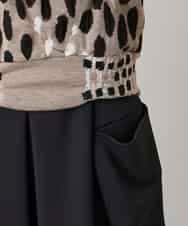 RHKAE14630 HIROKO KOSHINO(ヒロココシノ) 膨れジャカードデザインニットプルオーバー/日本製 ベージュ