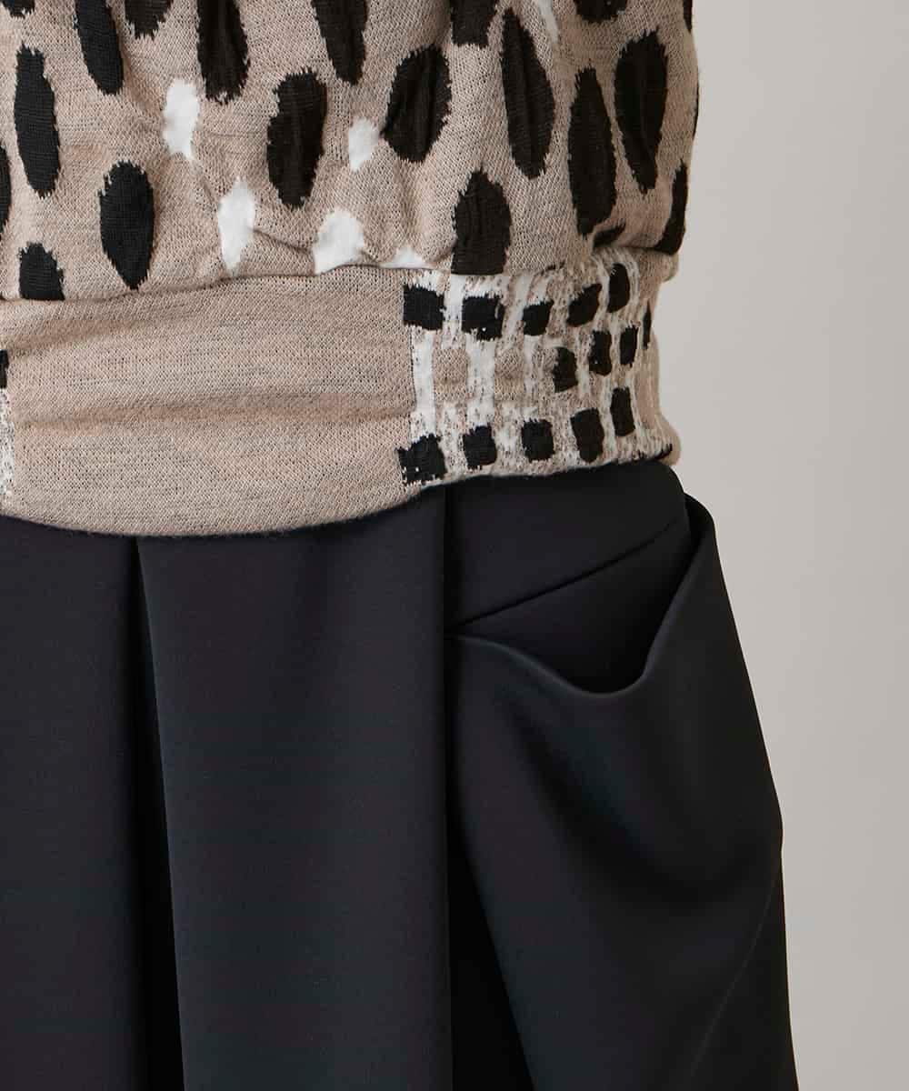 RHKAE14630 HIROKO KOSHINO(ヒロココシノ) 膨れジャカードデザインニットプルオーバー/日本製 ベージュ