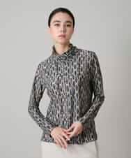 RHKAE17450 HIROKO KOSHINO(ヒロココシノ) ブロックアートプリントジャージーカットソー/日本製/洗える ベージュ