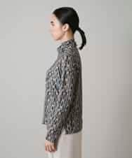 RHKAE17450 HIROKO KOSHINO(ヒロココシノ) ブロックアートプリントジャージーカットソー/日本製/洗える ベージュ