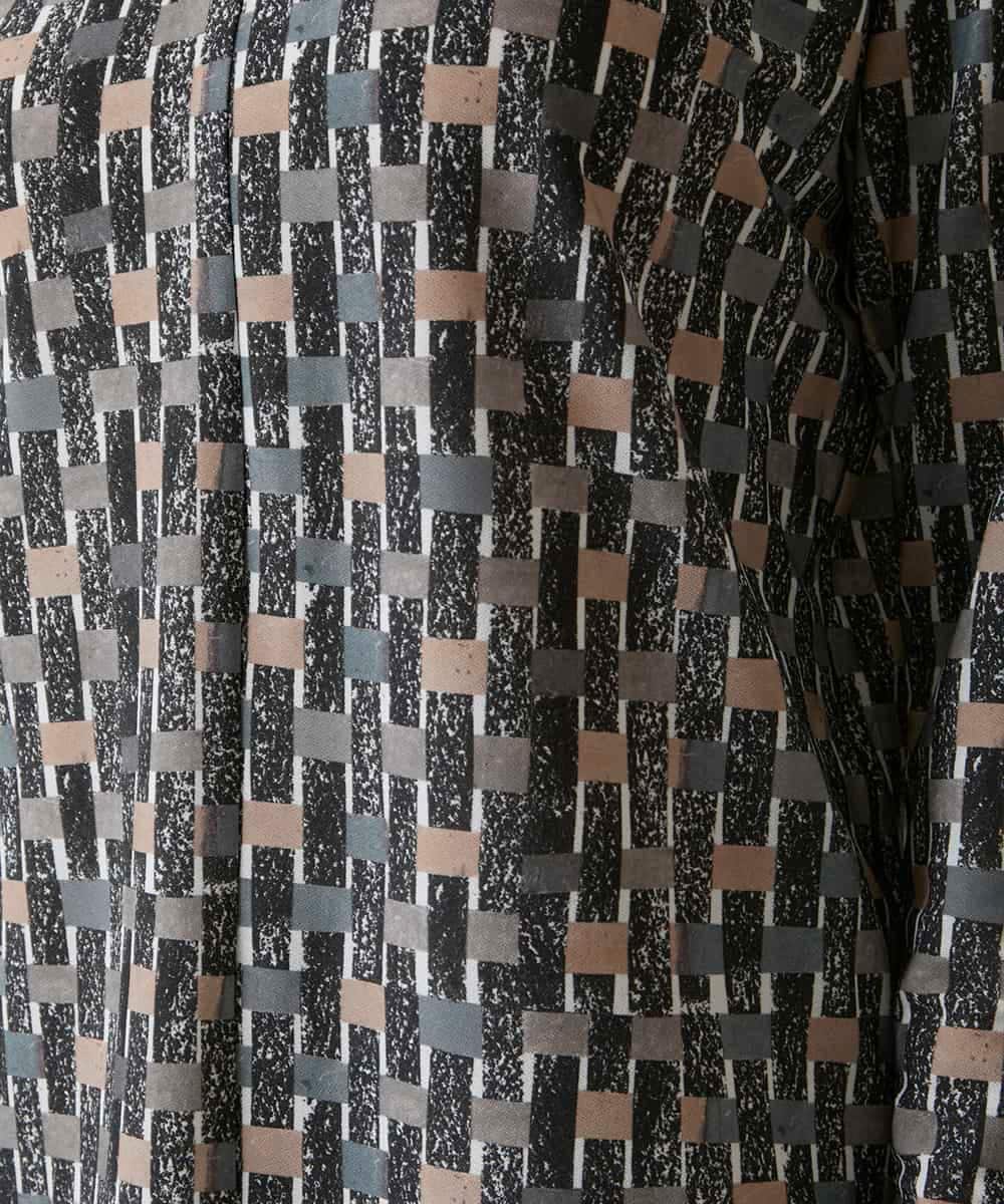 RHKAE17450 HIROKO KOSHINO(ヒロココシノ) ブロックアートプリントジャージーカットソー/日本製/洗える ベージュ