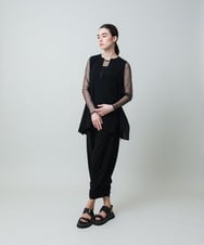 RHKAF05330 HIROKO KOSHINO(ヒロココシノ) ドットチュールインナーカットソー/日本製/洗える ブラック