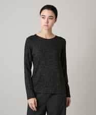 RHKAF23240 HIROKO KOSHINO(ヒロココシノ) ラメジャージーベーシックカットソー ブラック