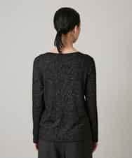 RHKAF23240 HIROKO KOSHINO(ヒロココシノ) ラメジャージーベーシックカットソー ブラック