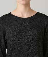 RHKAF23240 HIROKO KOSHINO(ヒロココシノ) ラメジャージーベーシックカットソー ブラック