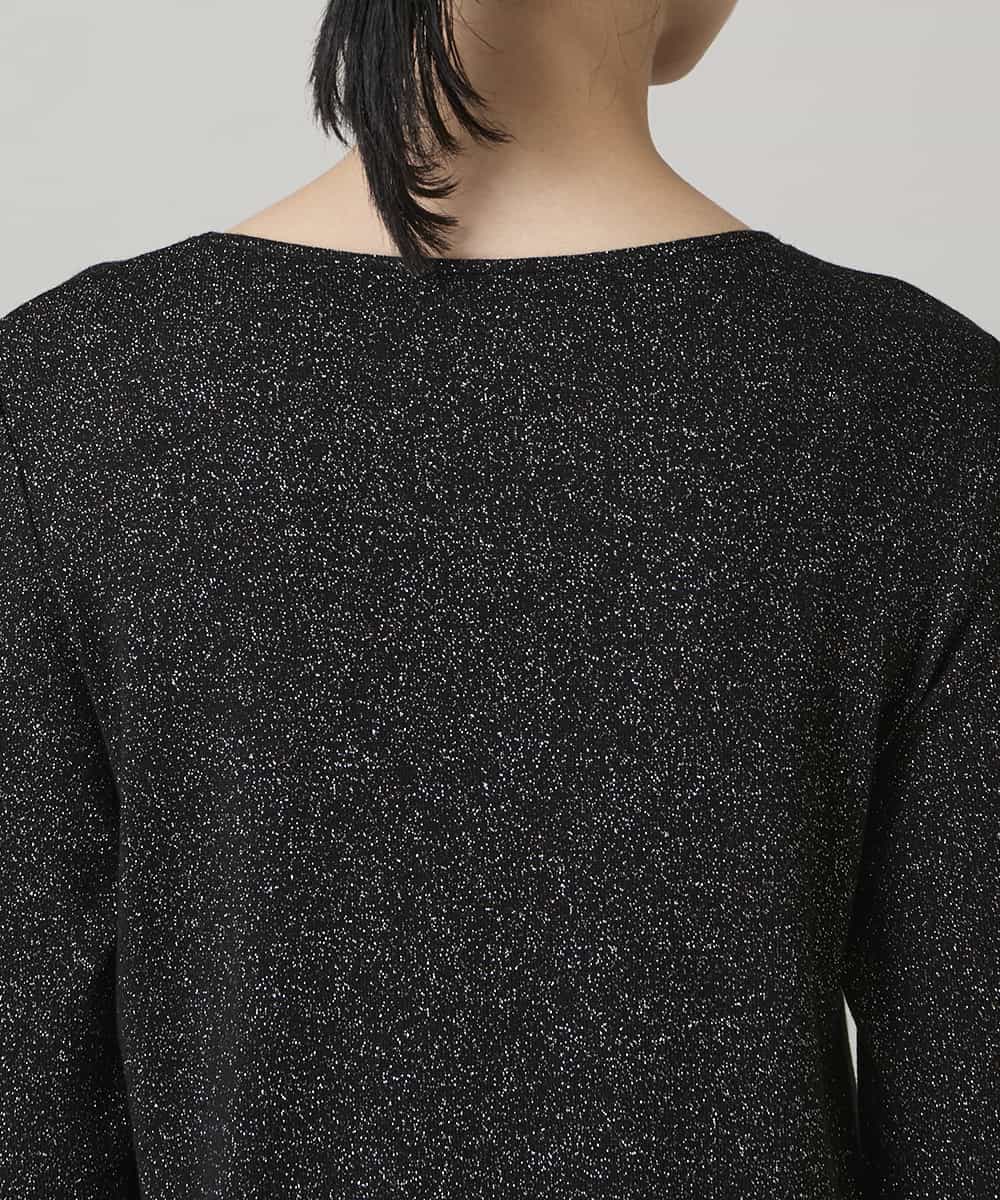 RHKAF23240 HIROKO KOSHINO(ヒロココシノ) ラメジャージーベーシックカットソー ブラック