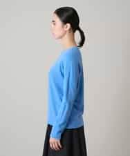 RHKAF24240 HIROKO KOSHINO(ヒロココシノ) ニットジャージープルオーバー/日本製/洗える ライトブルー