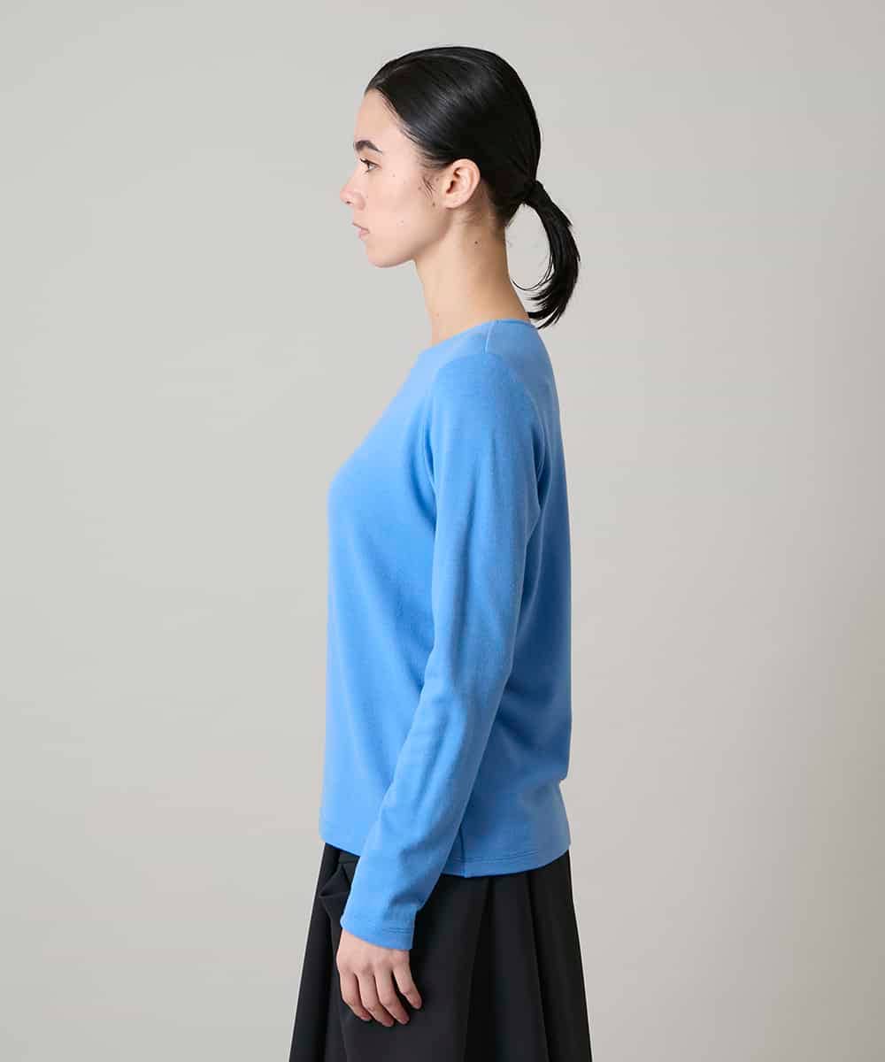 RHKAF24240 HIROKO KOSHINO(ヒロココシノ) ニットジャージープルオーバー/日本製/洗える ライトブルー