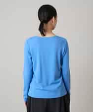 RHKAF24240 HIROKO KOSHINO(ヒロココシノ) ニットジャージープルオーバー/日本製/洗える ライトブルー