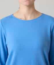 RHKAF24240 HIROKO KOSHINO(ヒロココシノ) ニットジャージープルオーバー/日本製/洗える ライトブルー