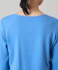 RHKAF24240 HIROKO KOSHINO(ヒロココシノ) ニットジャージープルオーバー/日本製/洗える ライトブルー