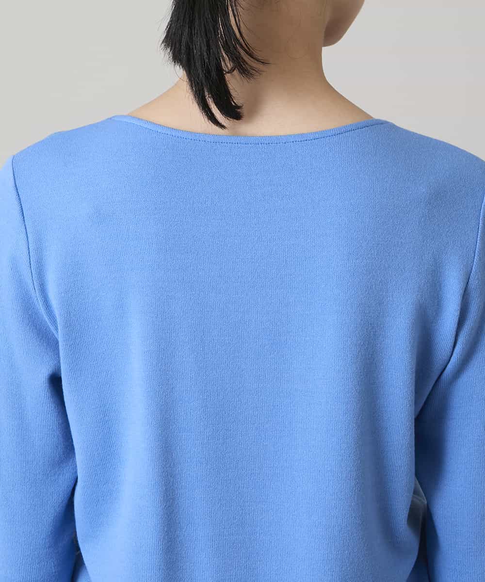 RHKAF24240 HIROKO KOSHINO(ヒロココシノ) ニットジャージープルオーバー/日本製/洗える ライトブルー