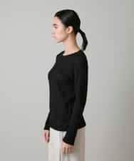 RHKAF25240 HIROKO KOSHINO(ヒロココシノ) リバーガーゼロングスリーブカットソー/日本製 ブラック