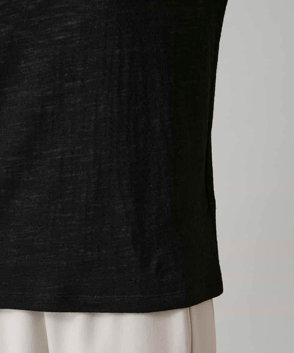 RHKAF25240 HIROKO KOSHINO(ヒロココシノ) リバーガーゼロングスリーブカットソー/日本製 ブラック