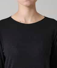 RHKAF26240 HIROKO KOSHINO(ヒロココシノ) ハイストレッチレーヨンニットプルオーバー/日本製 ブラック