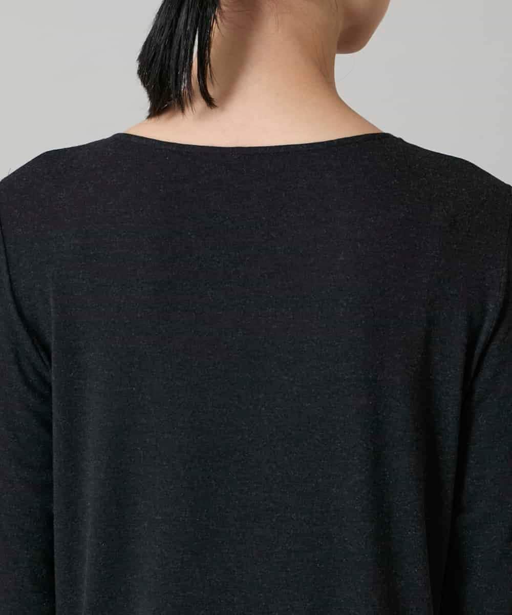 RHKAF26240 HIROKO KOSHINO(ヒロココシノ) ハイストレッチレーヨンニットプルオーバー/日本製 ブラック