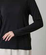 RHKAF26240 HIROKO KOSHINO(ヒロココシノ) ハイストレッチレーヨンニットプルオーバー/日本製 ブラック