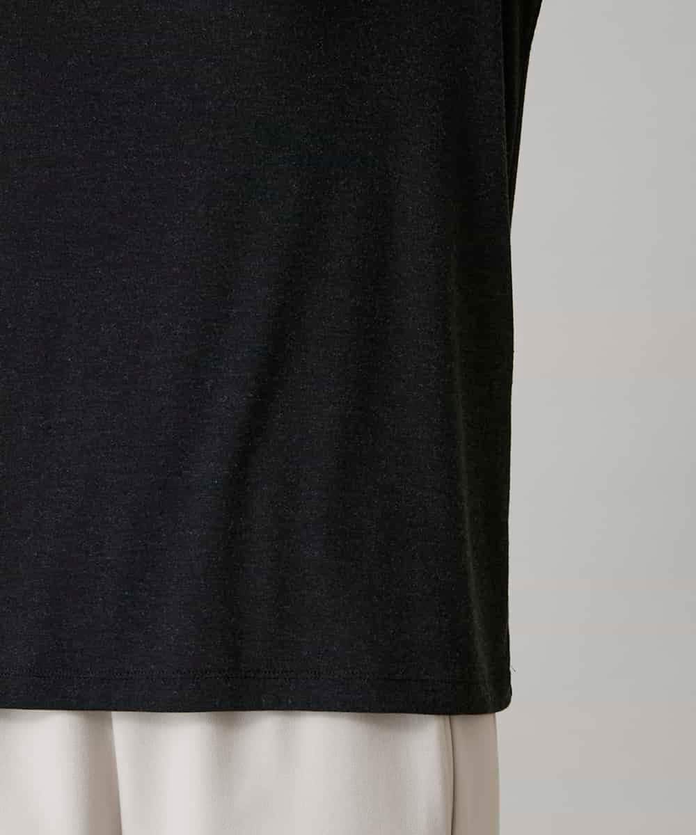 RHKAF26240 HIROKO KOSHINO(ヒロココシノ) ハイストレッチレーヨンニットプルオーバー/日本製 ブラック