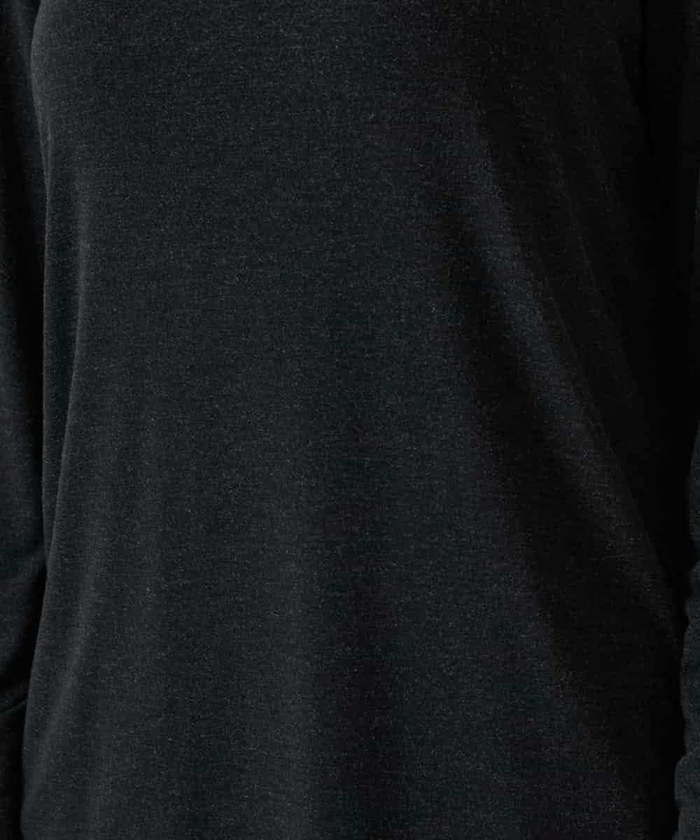 RHKAF26240 HIROKO KOSHINO(ヒロココシノ) ハイストレッチレーヨンニットプルオーバー/日本製 ブラック