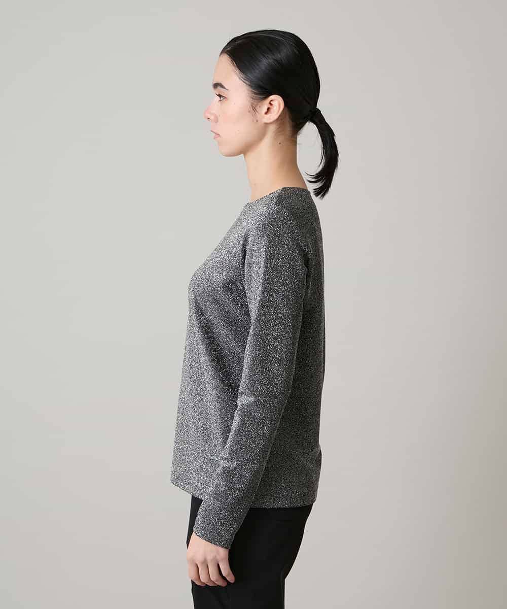 RHKAF27240 HIROKO KOSHINO(ヒロココシノ) シャイニーラメジャージーカットソー/日本製/洗える グレー