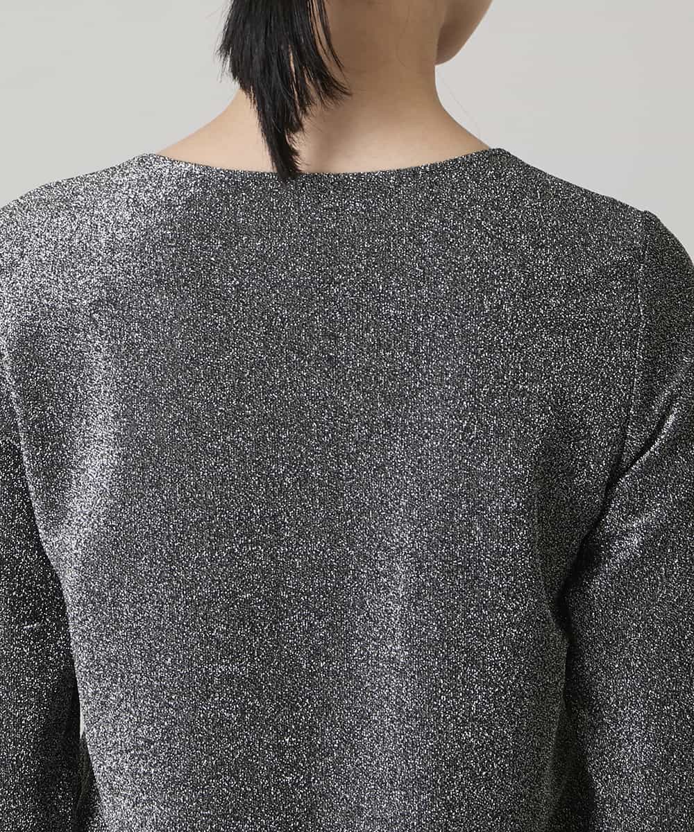 RHKAF27240 HIROKO KOSHINO(ヒロココシノ) シャイニーラメジャージーカットソー/日本製/洗える グレー