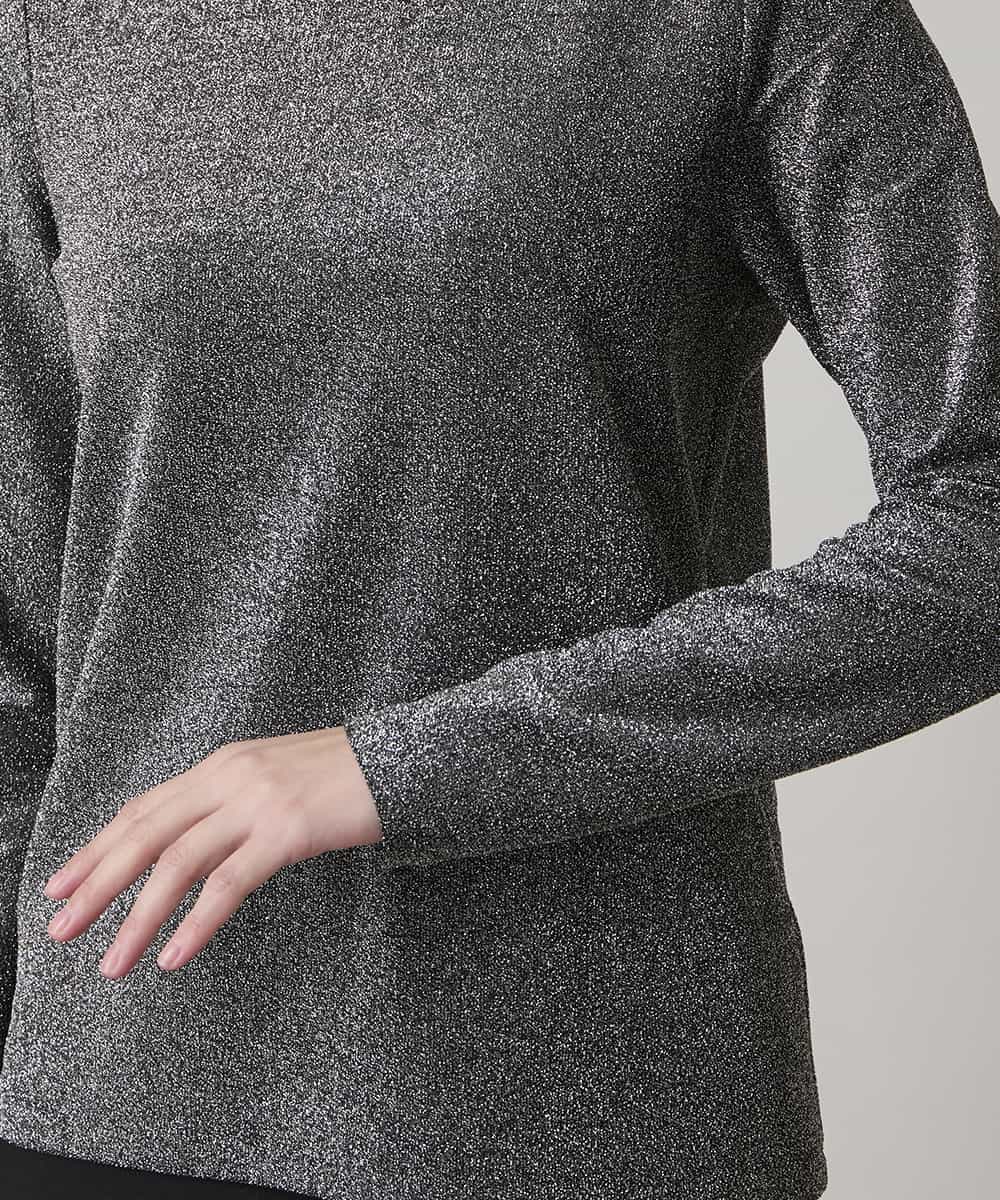 RHKAF27240 HIROKO KOSHINO(ヒロココシノ) シャイニーラメジャージーカットソー/日本製/洗える グレー