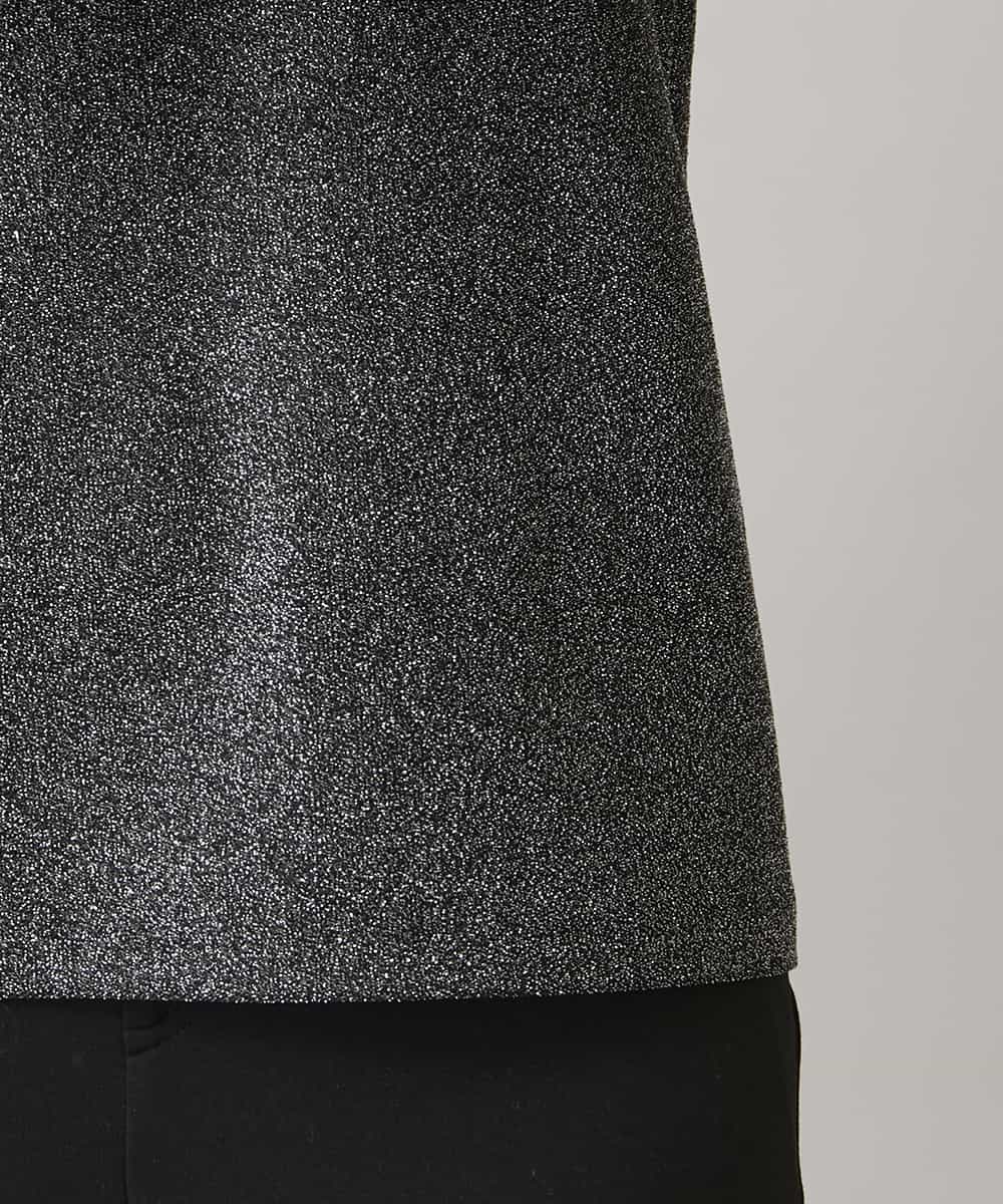 RHKAF27240 HIROKO KOSHINO(ヒロココシノ) シャイニーラメジャージーカットソー/日本製/洗える グレー