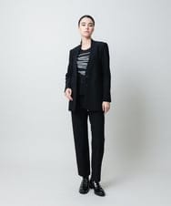 RHKAF30390 HIROKO KOSHINO(ヒロココシノ) コード刺繍チュールレイヤーカットソー/日本製/洗える ブラック